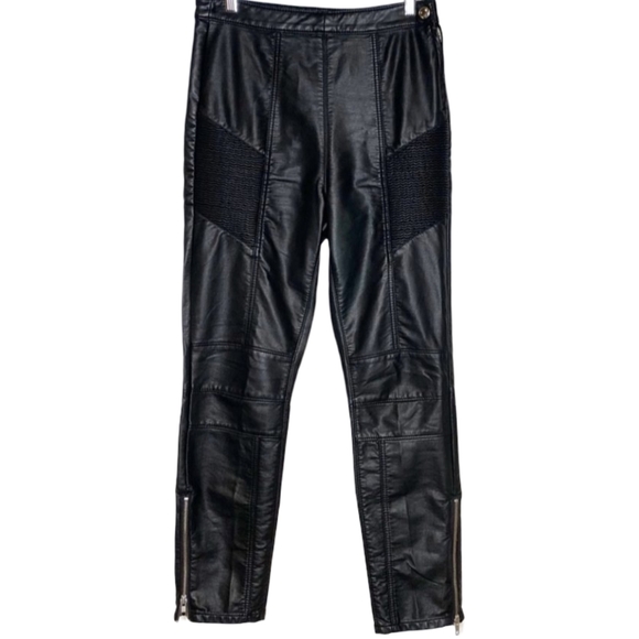 Free People Faux Leather Pants Size 8 Kaelin Moto - Picture 10 of 15